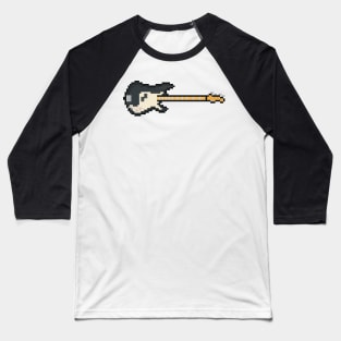 Pixel Black Precision Bass Guitar Baseball T-Shirt